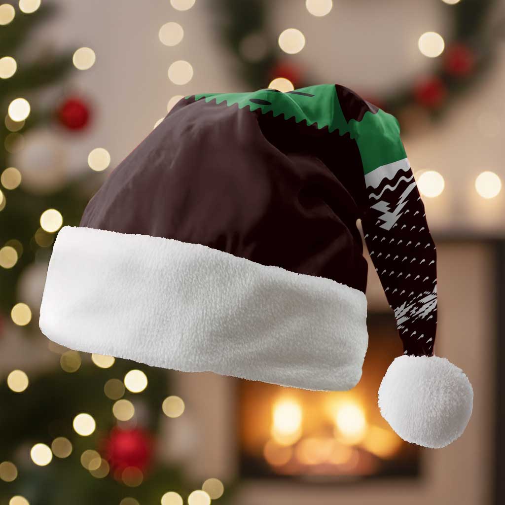 Christmas Golf Christmas Santa Hat with Elf Golfer Argyle Plaid and Snowflake Pattern - Wonder Print Shop