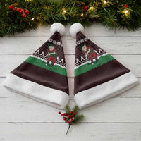 Christmas Golf Christmas Santa Hat with Elf Golfer Argyle Plaid and Snowflake Pattern - Wonder Print Shop