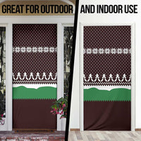 Christmas Golf Door Cover with Elf Golfer Argyle Plaid and Snowflake Pattern - Wonder Print Shop