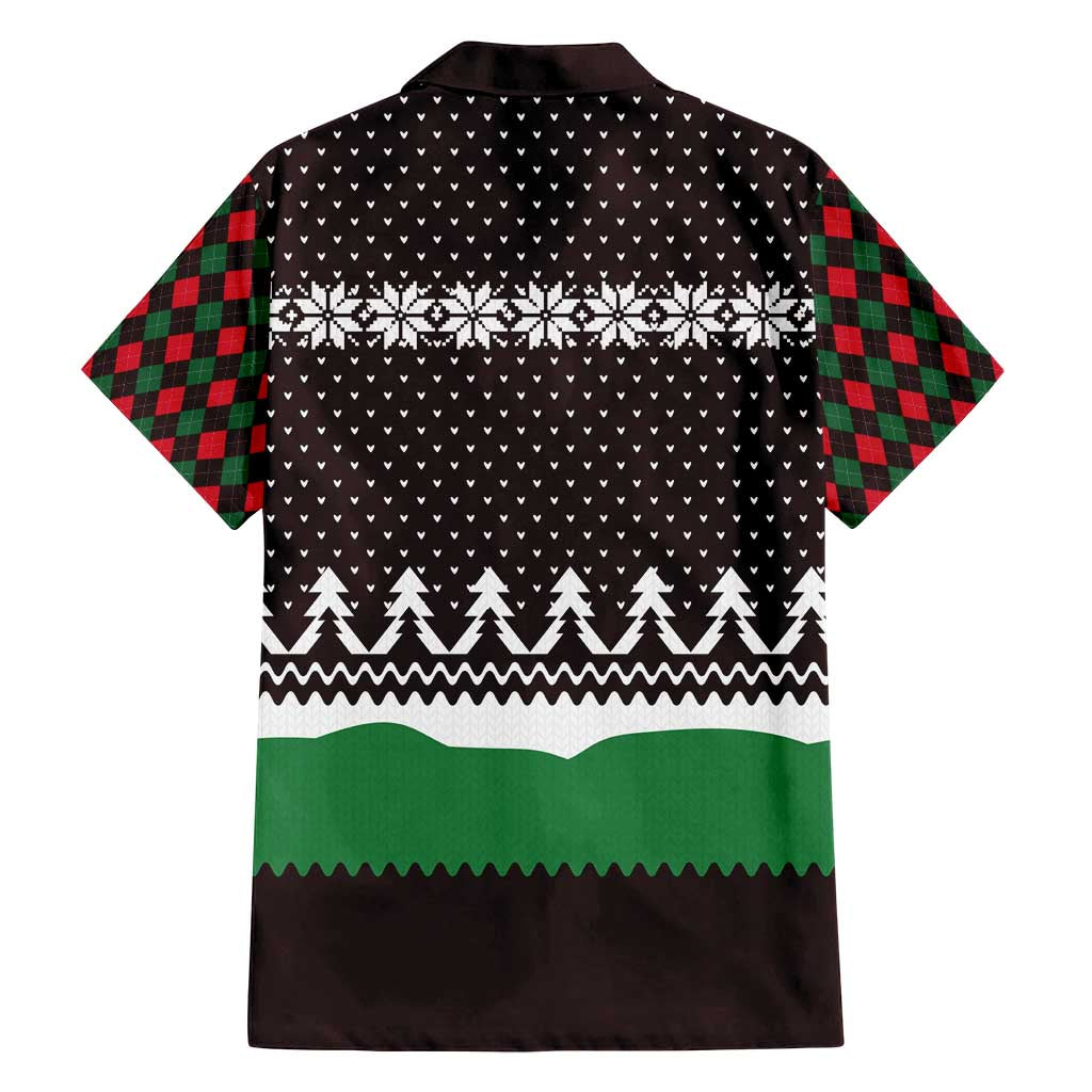 Christmas Golf Family Matching Tank Maxi Dress and Hawaiian Shirt with Elf Golfer Argyle Plaid and Snowflake Pattern - Wonder Print Shop