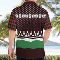 Christmas Golf Hawaiian Shirt with Elf Golfer Argyle Plaid and Snowflake Pattern - Wonder Print Shop