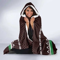 Christmas Golf Hooded Blanket with Elf Golfer Argyle Plaid and Snowflake Pattern - Wonder Print Shop