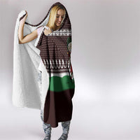 Christmas Golf Hooded Blanket with Elf Golfer Argyle Plaid and Snowflake Pattern - Wonder Print Shop