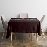 Christmas Golf Tablecloth with Elf Golfer Argyle Plaid and Snowflake Pattern - Wonder Print Shop