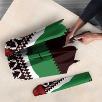Christmas Golf Umbrella with Elf Golfer Argyle Plaid and Snowflake Pattern - Wonder Print Shop
