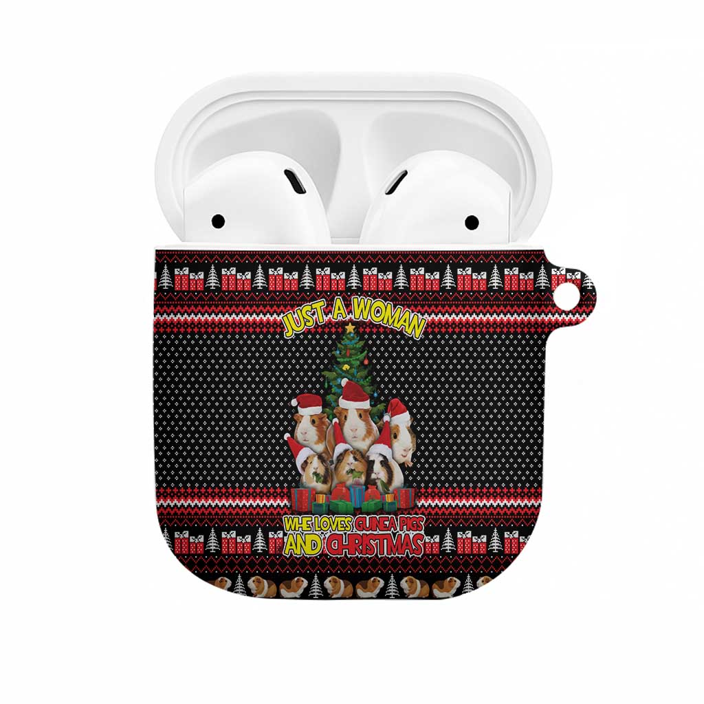 Guinea Pig Christmas AirPods Case with Santa Hats Tree and Festive Gift Pattern - Wonder Print Shop