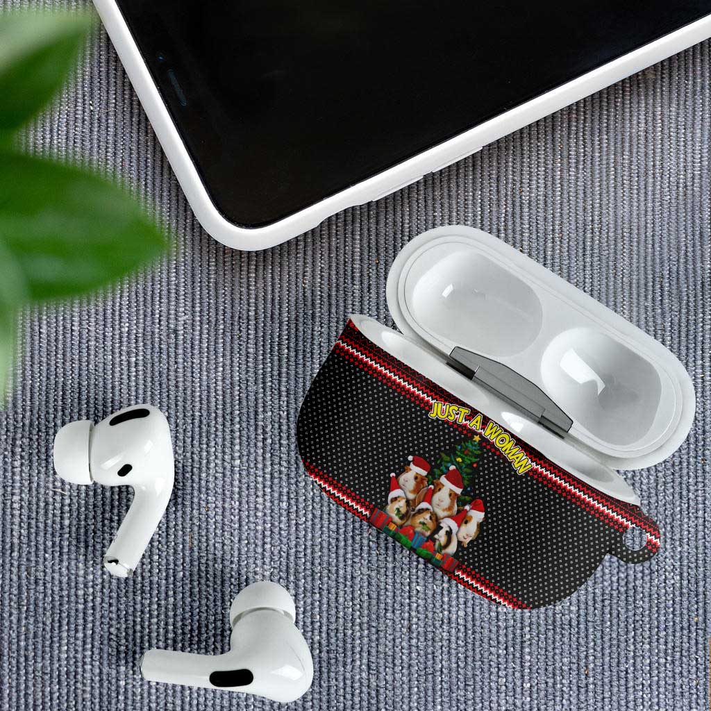 Guinea Pig Christmas AirPods Case with Santa Hats Tree and Festive Gift Pattern - Wonder Print Shop