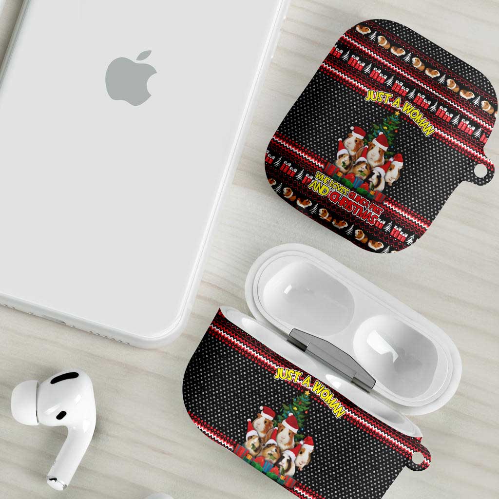 Guinea Pig Christmas AirPods Case with Santa Hats Tree and Festive Gift Pattern - Wonder Print Shop