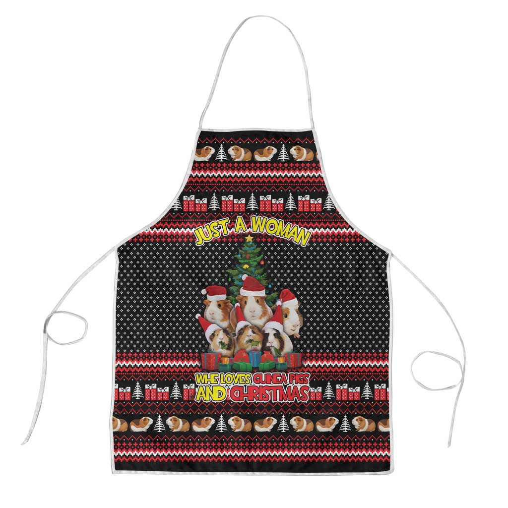 Guinea Pig Christmas Apron with Santa Hats Tree and Festive Gift Pattern - Wonder Print Shop