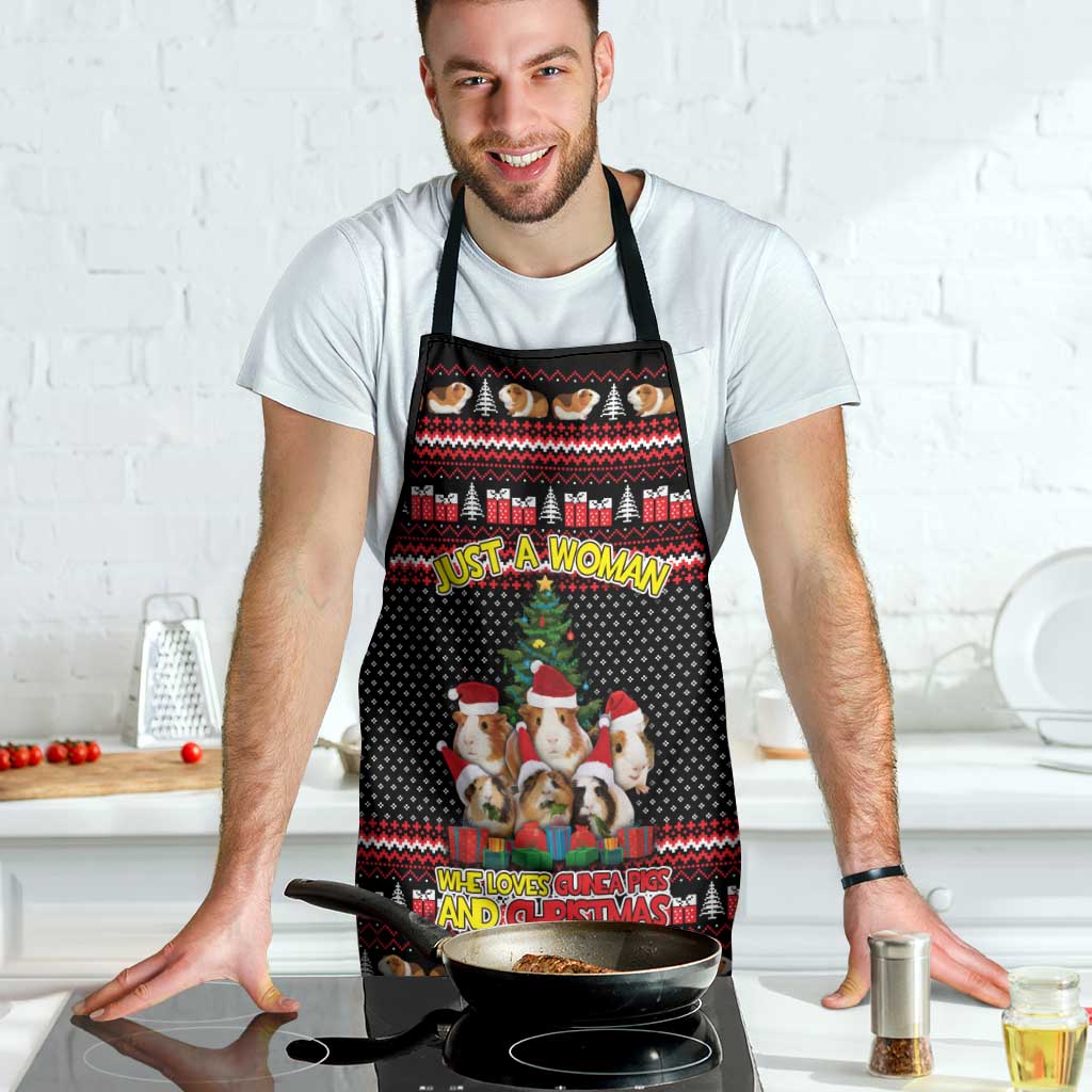Guinea Pig Christmas Apron with Santa Hats Tree and Festive Gift Pattern - Wonder Print Shop