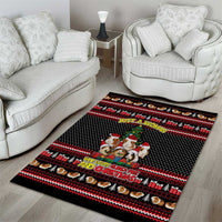 Guinea Pig Christmas Area Rug with Santa Hats Tree and Festive Gift Pattern - Wonder Print Shop