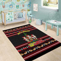 Guinea Pig Christmas Area Rug with Santa Hats Tree and Festive Gift Pattern - Wonder Print Shop