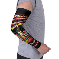 Guinea Pig Christmas Arm Sleeves with Santa Hats Tree and Festive Gift Pattern - Wonder Print Shop