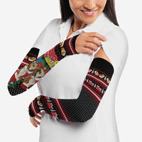 Guinea Pig Christmas Arm Sleeves with Santa Hats Tree and Festive Gift Pattern - Wonder Print Shop