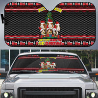 Guinea Pig Christmas Auto Sun Shade with Santa Hats Tree and Festive Gift Pattern - Wonder Print Shop