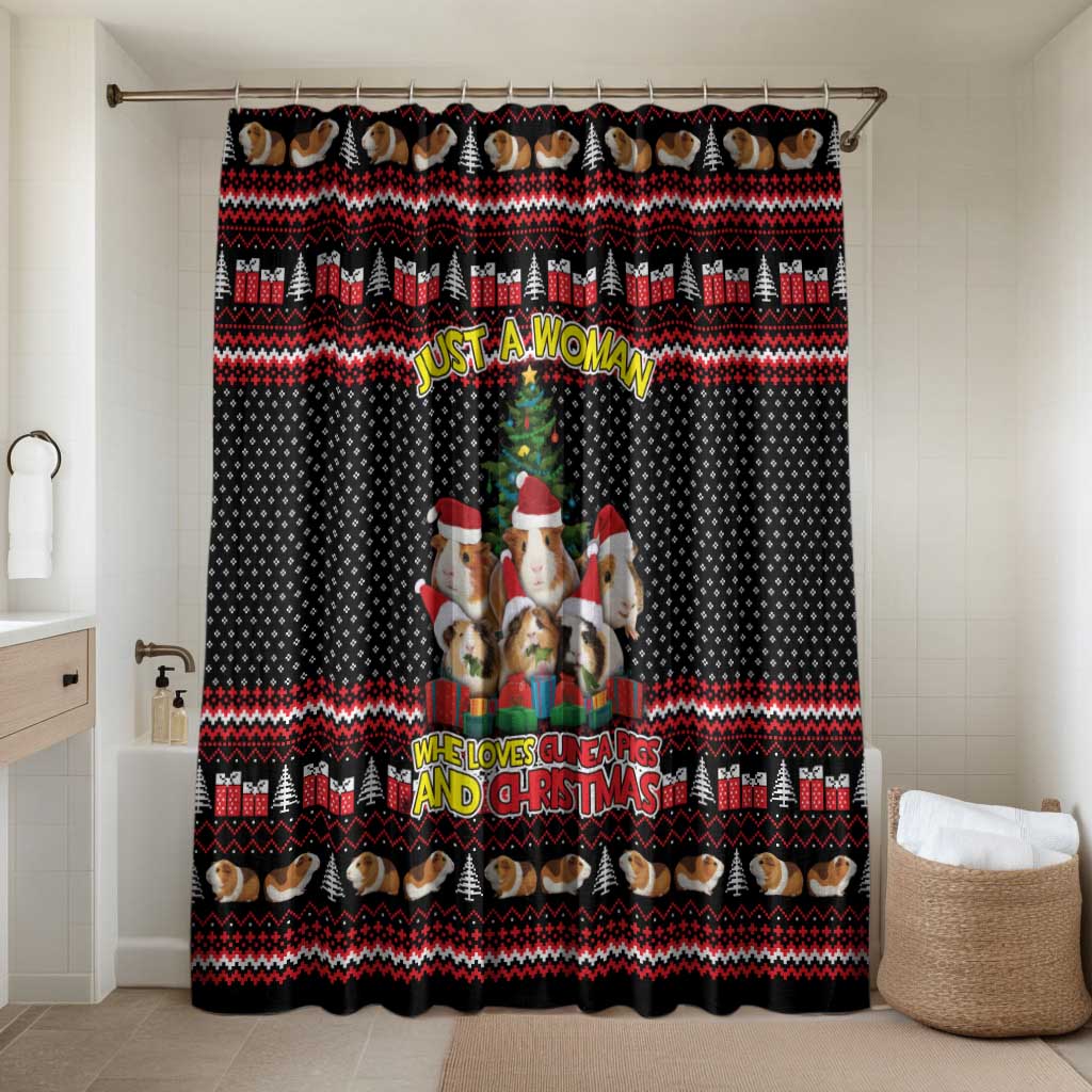 Guinea Pig Christmas Bathroom Set with Santa Hats Tree and Festive Gift Pattern - Wonder Print Shop