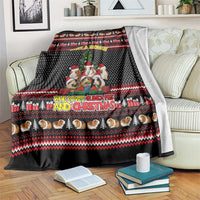 Guinea Pig Christmas Blanket with Santa Hats Tree and Festive Gift Pattern - Wonder Print Shop