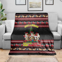 Guinea Pig Christmas Blanket with Santa Hats Tree and Festive Gift Pattern - Wonder Print Shop