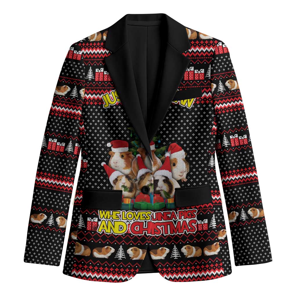 Guinea Pig Christmas Blazer with Santa Hats Tree and Festive Gift Pattern - Wonder Print Shop