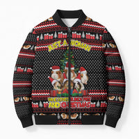 Guinea Pig Christmas Bomber Puffer Jacket with Santa Hats Tree and Festive Gift Pattern - Wonder Print Shop