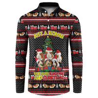 Guinea Pig Christmas Button Sweatshirt with Santa Hats Tree and Festive Gift Pattern - Wonder Print Shop