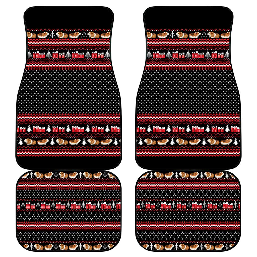 Guinea Pig Christmas Car Mats with Santa Hats Tree and Festive Gift Pattern - Wonder Print Shop