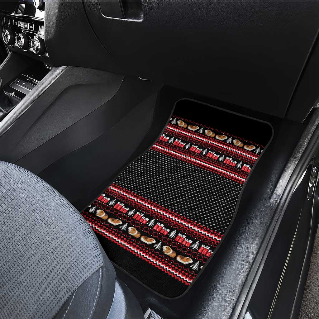 Guinea Pig Christmas Car Mats with Santa Hats Tree and Festive Gift Pattern - Wonder Print Shop