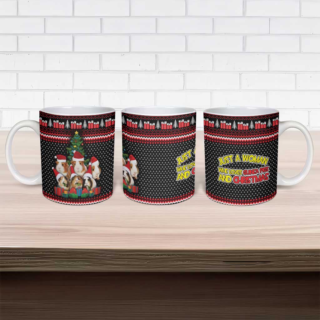 Guinea Pig Christmas Ceramic Mug with Santa Hats Tree and Festive Gift Pattern - Wonder Print Shop