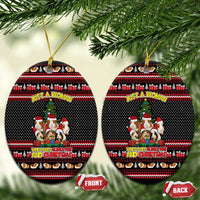 Guinea Pig Christmas Ceramic Ornament with Santa Hats Tree and Festive Gift Pattern - Wonder Print Shop