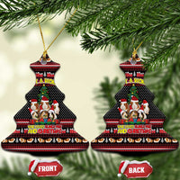 Guinea Pig Christmas Ceramic Ornament with Santa Hats Tree and Festive Gift Pattern - Wonder Print Shop