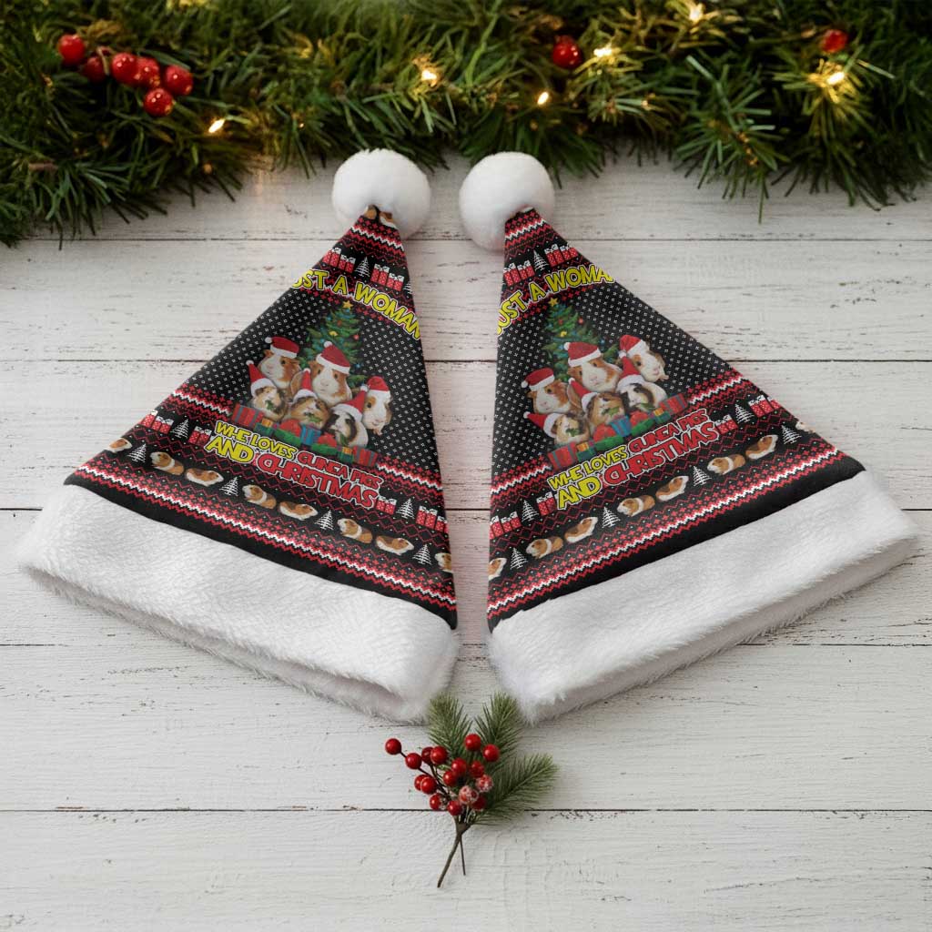 Guinea Pig Christmas Santa Hat with Santa Hats Tree and Festive Gift Pattern - Wonder Print Shop