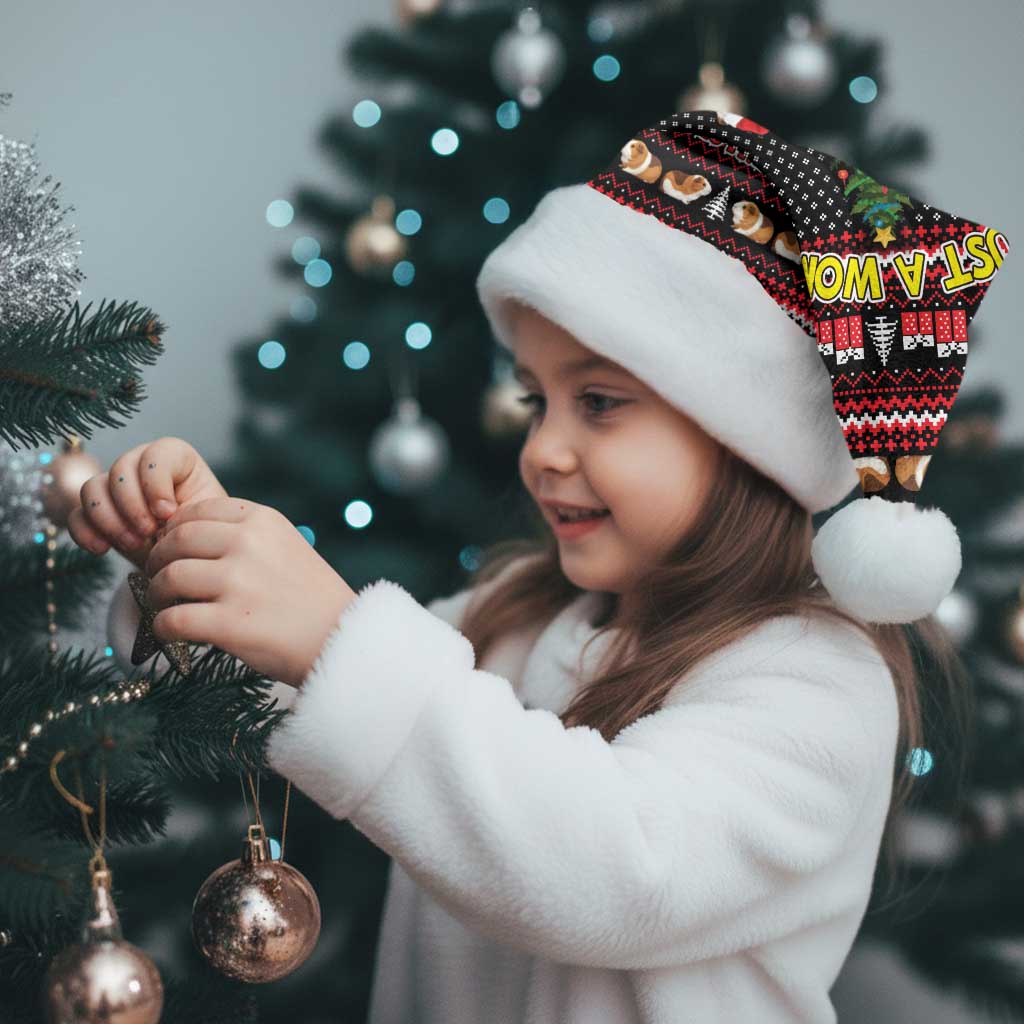 Guinea Pig Christmas Santa Hat with Santa Hats Tree and Festive Gift Pattern - Wonder Print Shop