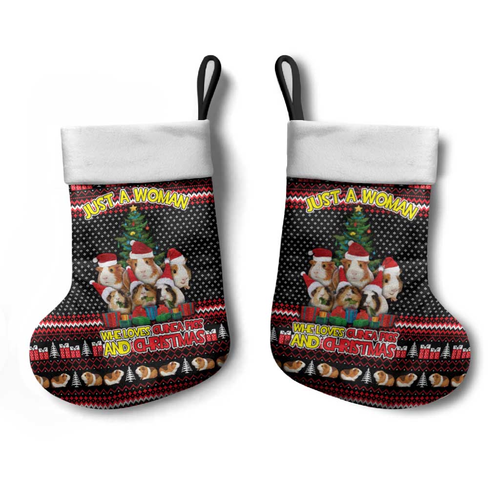 Guinea Pig Christmas Stocking with Santa Hats Tree and Festive Gift Pattern - Wonder Print Shop