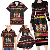 Guinea Pig Christmas Family Matching Long Sleeve Bodycon Dress and Hawaiian Shirt with Santa Hats Tree and Festive Gift Pattern - Wonder Print Shop