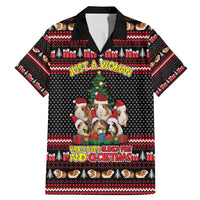 Guinea Pig Christmas Family Matching Mermaid Dress and Hawaiian Shirt with Santa Hats Tree and Festive Gift Pattern - Wonder Print Shop