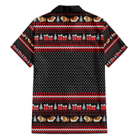 Guinea Pig Christmas Family Matching Off The Shoulder Long Sleeve Dress and Hawaiian Shirt with Santa Hats Tree and Festive Gift Pattern - Wonder Print Shop