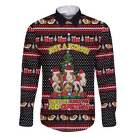 Guinea Pig Christmas Family Matching Off The Shoulder Long Sleeve Dress and Hawaiian Shirt with Santa Hats Tree and Festive Gift Pattern - Wonder Print Shop