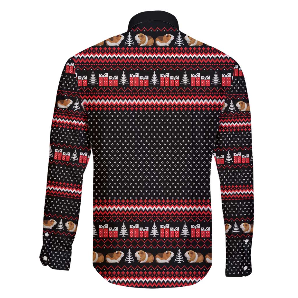 Guinea Pig Christmas Family Matching Short Sleeve Bodycon Dress and Hawaiian Shirt with Santa Hats Tree and Festive Gift Pattern - Wonder Print Shop