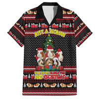 Guinea Pig Christmas Family Matching Summer Maxi Dress and Hawaiian Shirt with Santa Hats Tree and Festive Gift Pattern - Wonder Print Shop