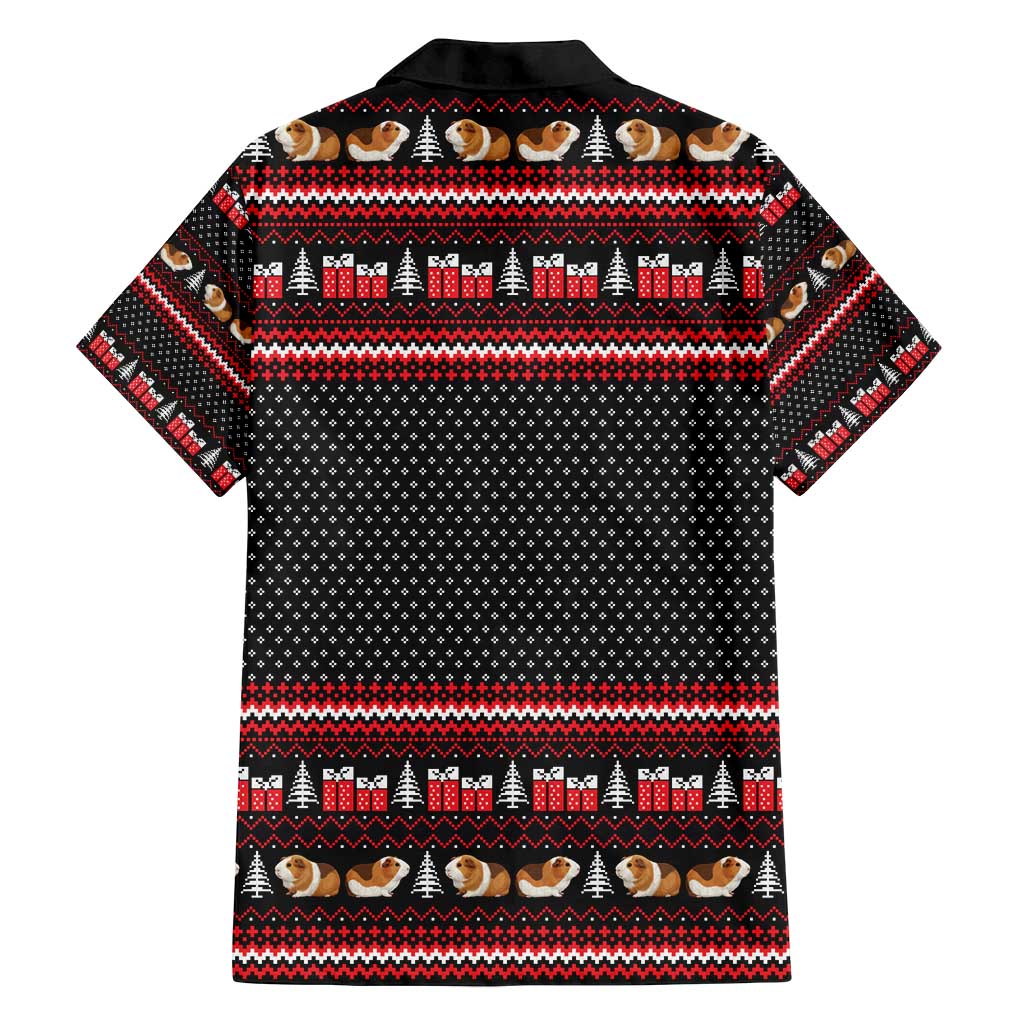 Guinea Pig Christmas Family Matching Summer Maxi Dress and Hawaiian Shirt with Santa Hats Tree and Festive Gift Pattern - Wonder Print Shop