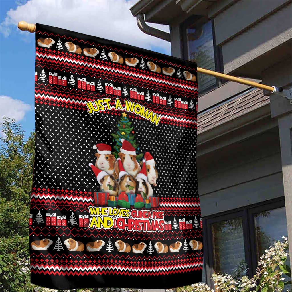 Guinea Pig Christmas Garden Flag with Santa Hats Tree and Festive Gift Pattern - Wonder Print Shop