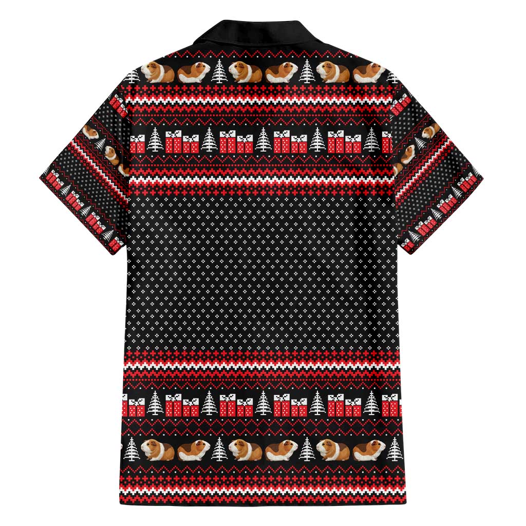 Guinea Pig Christmas Hawaiian Shirt with Santa Hats Tree and Festive Gift Pattern - Wonder Print Shop
