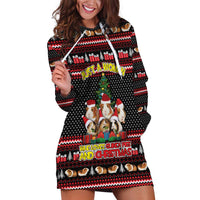 Guinea Pig Christmas Hoodie Dress with Santa Hats Tree and Festive Gift Pattern - Wonder Print Shop