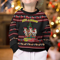 Guinea Pig Christmas Kid Ugly Christmas Sweater with Santa Hats Tree and Festive Gift Pattern - Wonder Print Shop