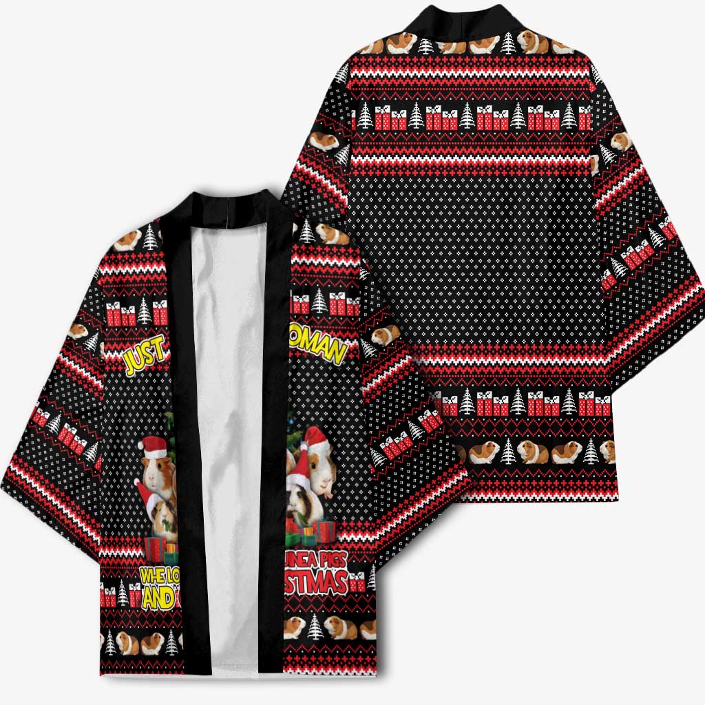 Guinea Pig Christmas Kimono with Santa Hats Tree and Festive Gift Pattern - Wonder Print Shop