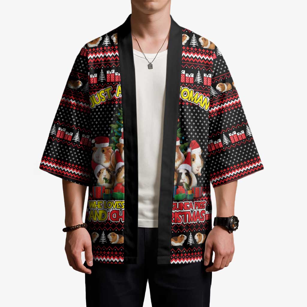 Guinea Pig Christmas Kimono with Santa Hats Tree and Festive Gift Pattern - Wonder Print Shop