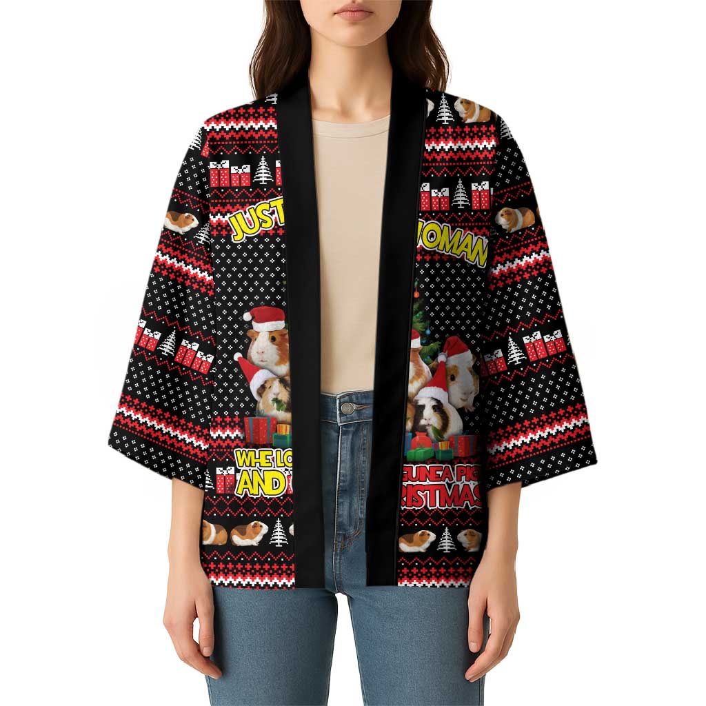 Guinea Pig Christmas Kimono with Santa Hats Tree and Festive Gift Pattern - Wonder Print Shop