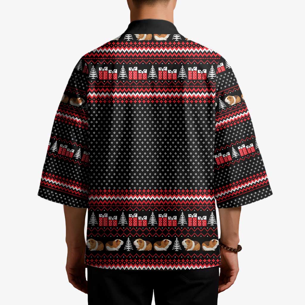 Guinea Pig Christmas Kimono with Santa Hats Tree and Festive Gift Pattern - Wonder Print Shop