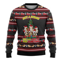 Guinea Pig Christmas Ugly Christmas Sweater with Santa Hats Tree and Festive Gift Pattern - Wonder Print Shop