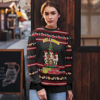 Guinea Pig Christmas Ugly Christmas Sweater with Santa Hats Tree and Festive Gift Pattern - Wonder Print Shop